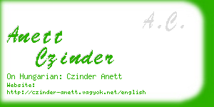 anett czinder business card